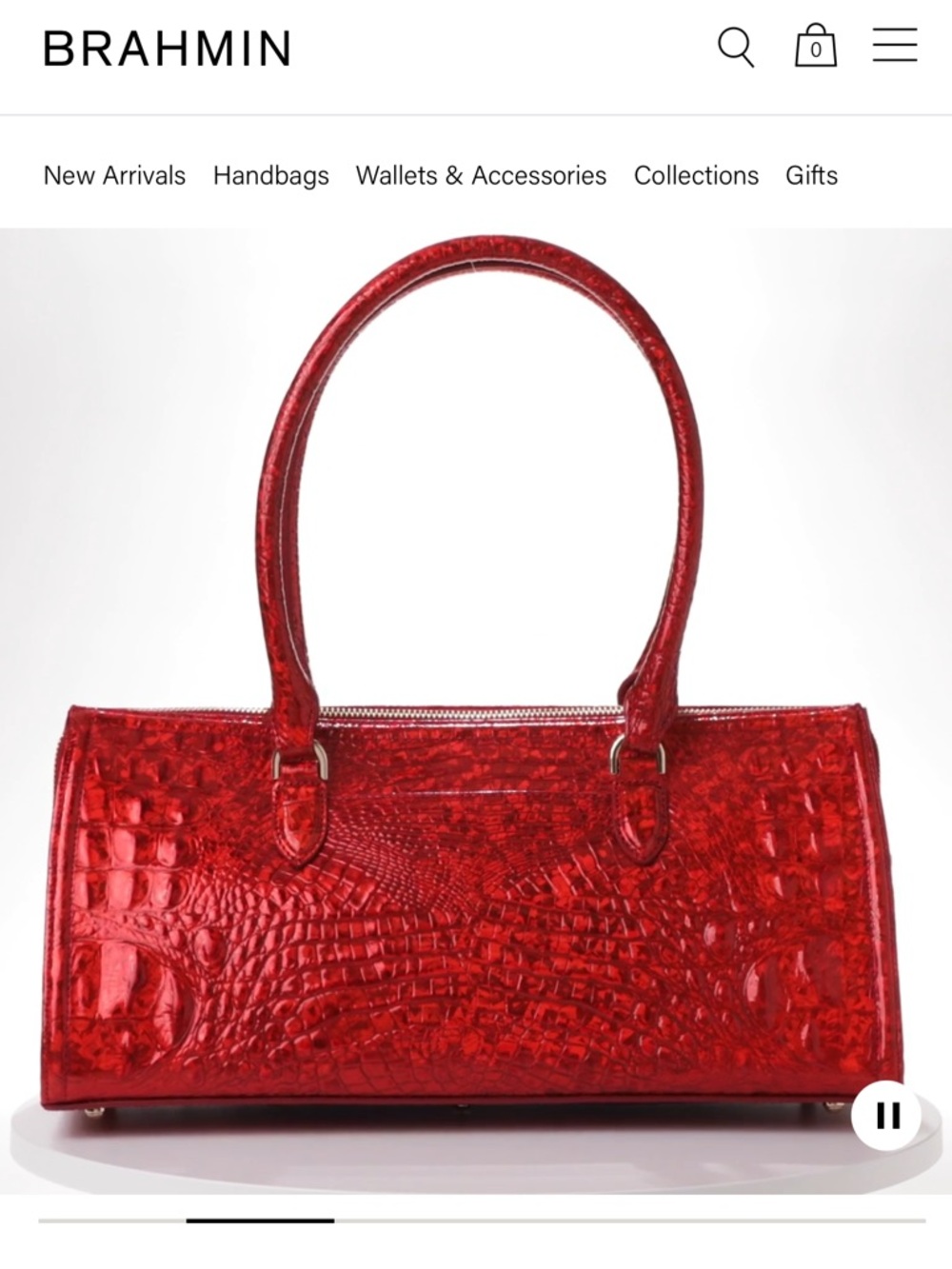 Brahmin Sophia Red Opal Melbourne Leather Satchel Metallic Croc NWT - Picture 2 of 9